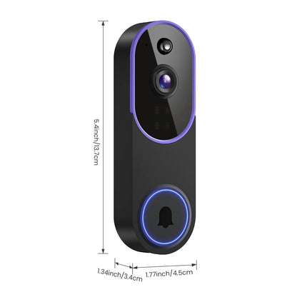 1080P Wireless Video Doorbell Camera, AI Human Detection, Live View, Cloud Storage, Night Vision, Two Way Audio, Instant Alert, 2.4G Wifi Only, Indoor/Outdoor Surveillance Cam for Home Security System(Live View and Cloud Storage Require a Subscription)