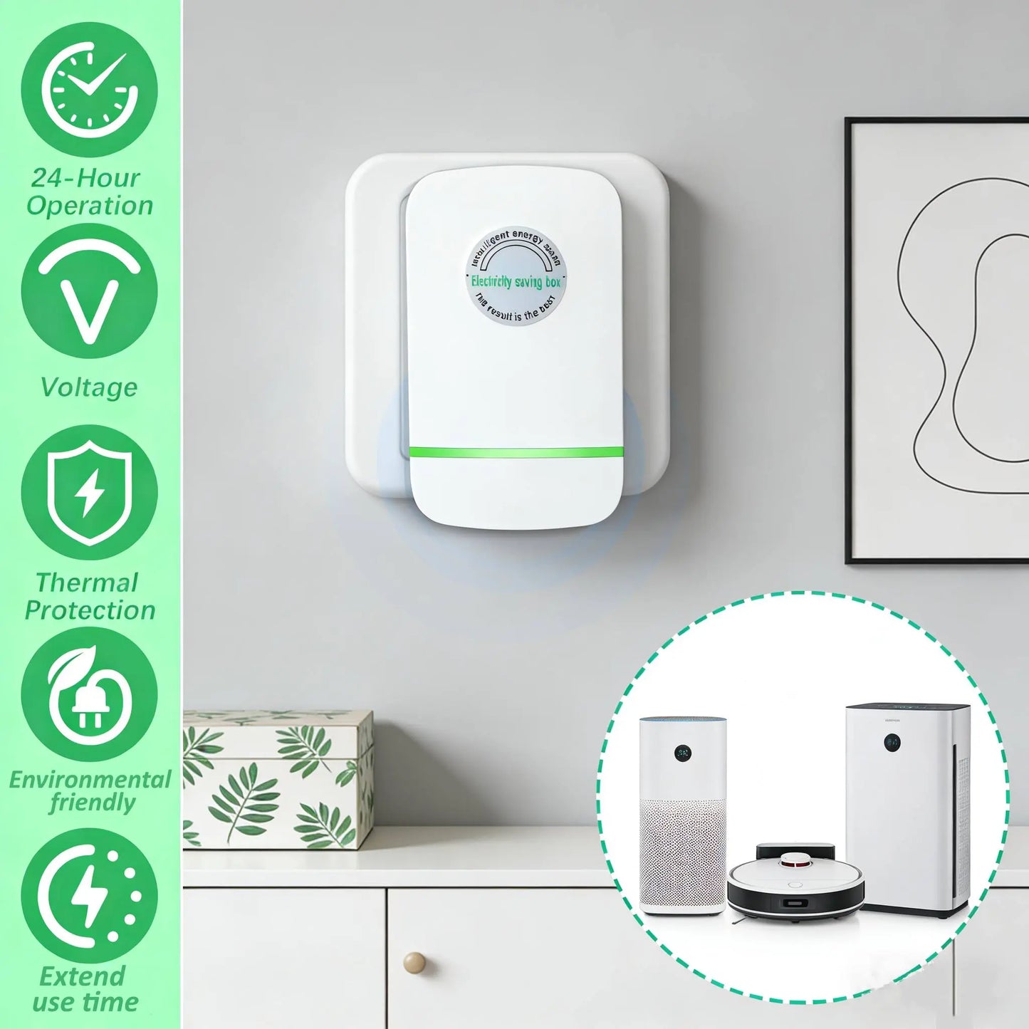 2026 Upgraded Plug-In Power Box with Standard US Plug, Supports Wide Voltage Input from 90V to 250V