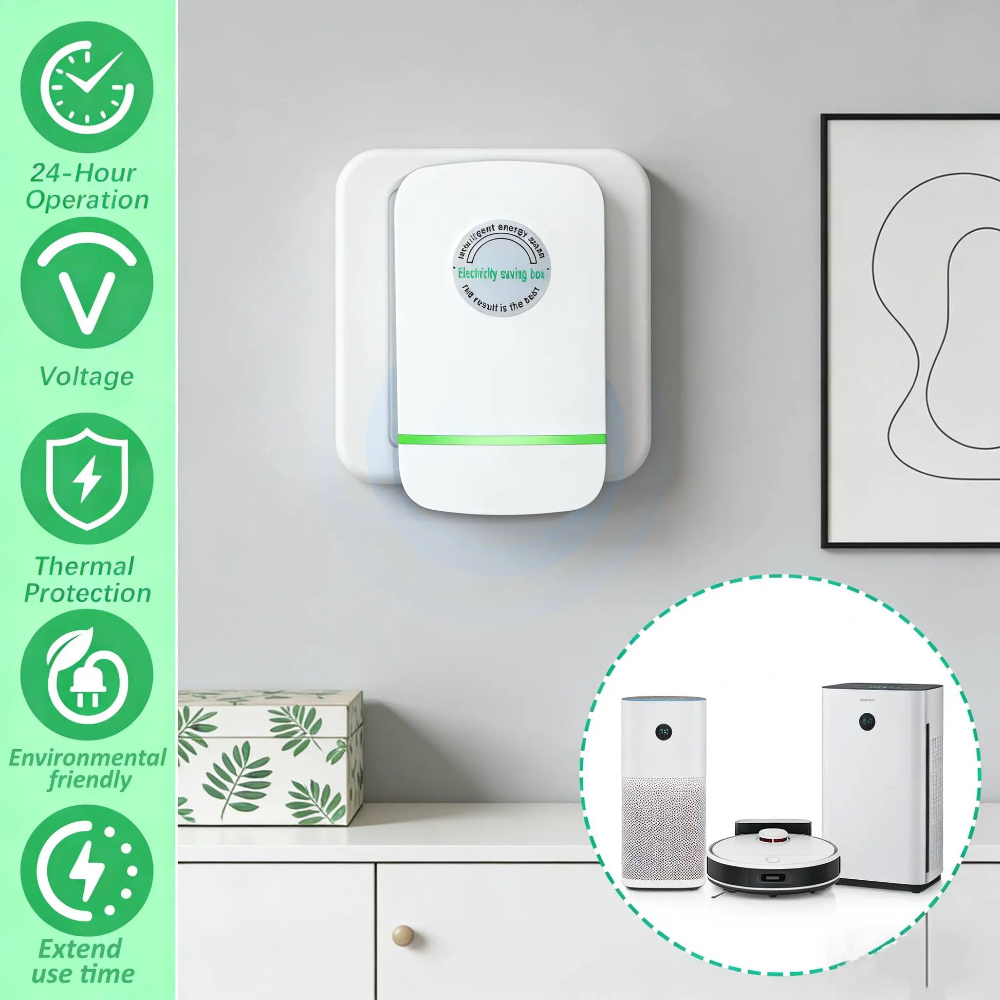 2026 Upgraded Plug-In Power Box with Standard US Plug, Supports Wide Voltage Input from 90V to 250V